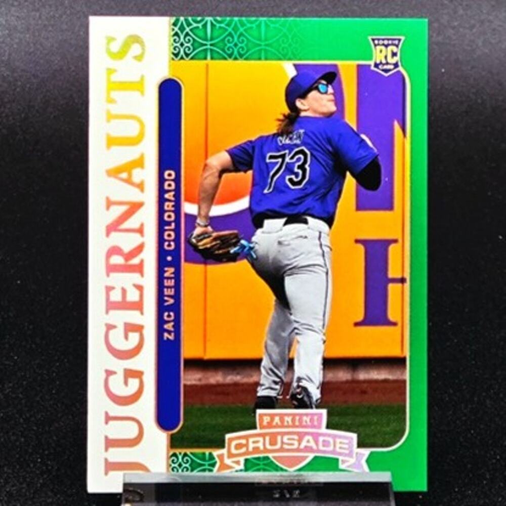 Zac Veen Crusade Juggernauts 2/5 Green Colorado Rockies Top Prospect Case Hit